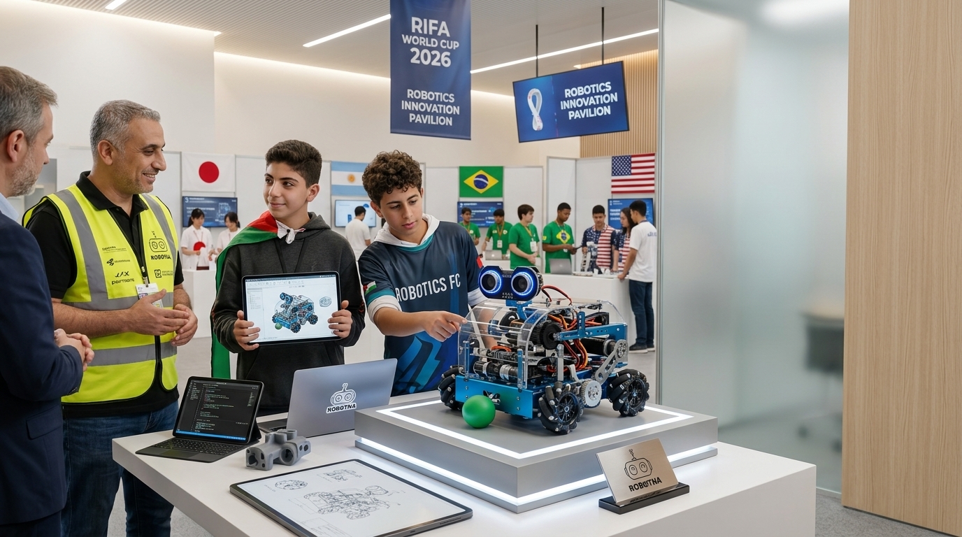 RIFA team presenting a football technology prototype